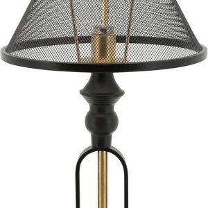 SagebrookHome IndustrialTable Lamp LED, Battery Operated,Brown/Brass, 10Lx10Wx9H